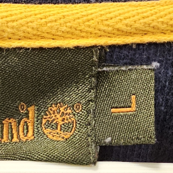 Two-tone Timberland Logo Long Sleeve Blue Gray Size - Large - Picture 5 of 5